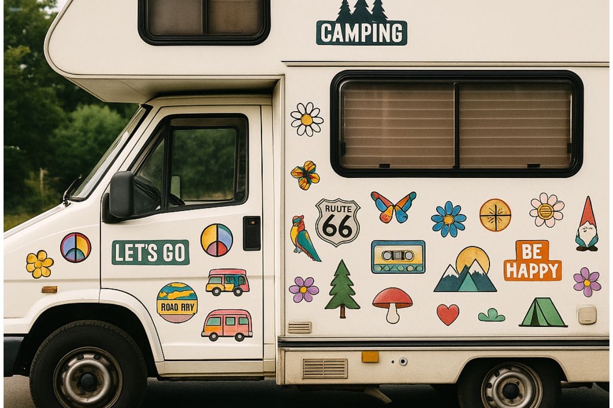 Trasnformer des camping-car avec des sticker artisanaux