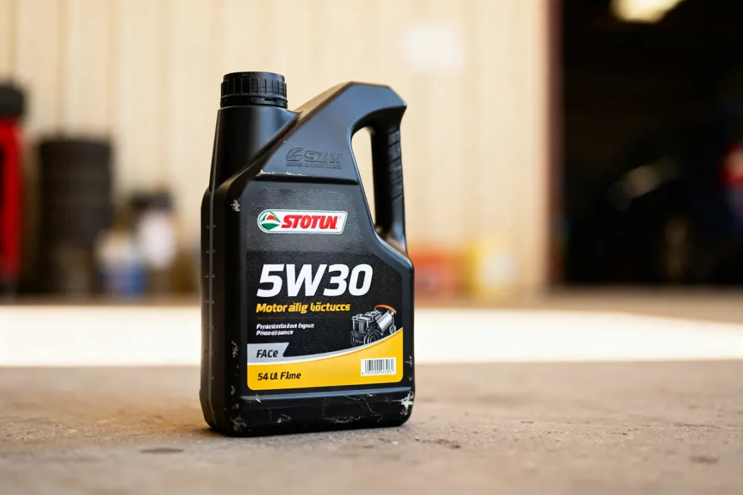 Bidon d'huile moteur 5W30 en garage pour la meilleure huile moteur 5W30